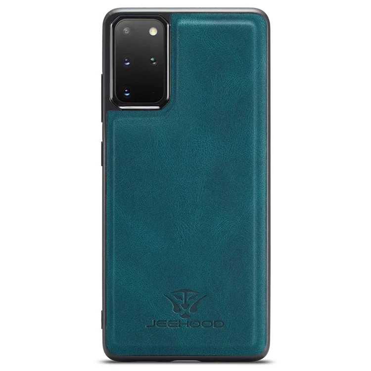 JEEHOOD For Samsung Galaxy S20 Plus 4G/S20 Plus 5G Detachable 2-in-1 Phone Cover PU Leather Coated TPU Wallet Kickstand Case - Green