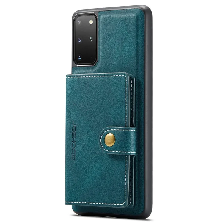 JEEHOOD For Samsung Galaxy S20 Plus 4G/S20 Plus 5G Detachable 2-in-1 Phone Cover PU Leather Coated TPU Wallet Kickstand Case - Green