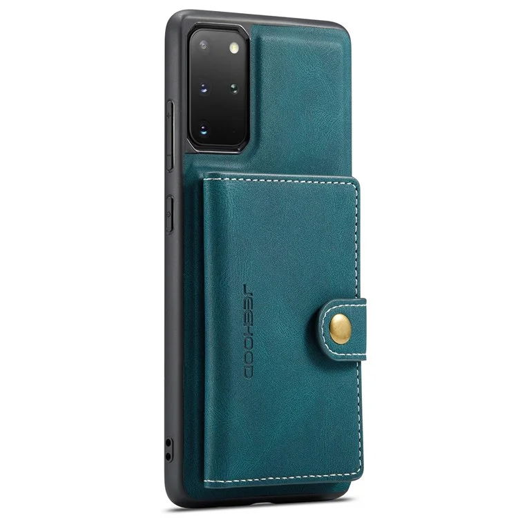 JEEHOOD For Samsung Galaxy S20 Plus 4G/S20 Plus 5G Detachable 2-in-1 Phone Cover PU Leather Coated TPU Wallet Kickstand Case - Green
