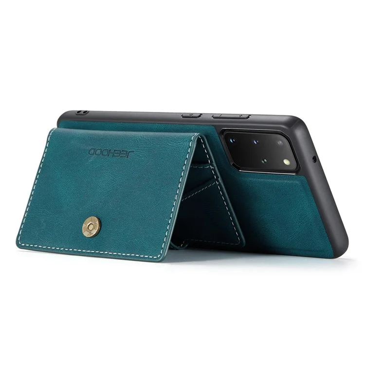 JEEHOOD For Samsung Galaxy S20 Plus 4G/S20 Plus 5G Detachable 2-in-1 Phone Cover PU Leather Coated TPU Wallet Kickstand Case - Green