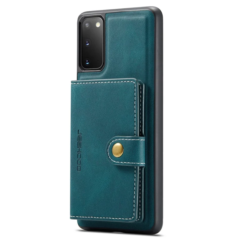 JEEHOOD For Samsung Galaxy S20 4G/5G Detachable Wallet Kickstand Case PU Leather Coated TPU Well-protected Phone Shell - Green