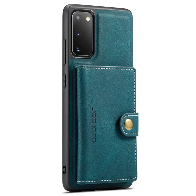 JEEHOOD For Samsung Galaxy S20 4G/5G Detachable Wallet Kickstand Case PU Leather Coated TPU Well-protected Phone Shell - Green