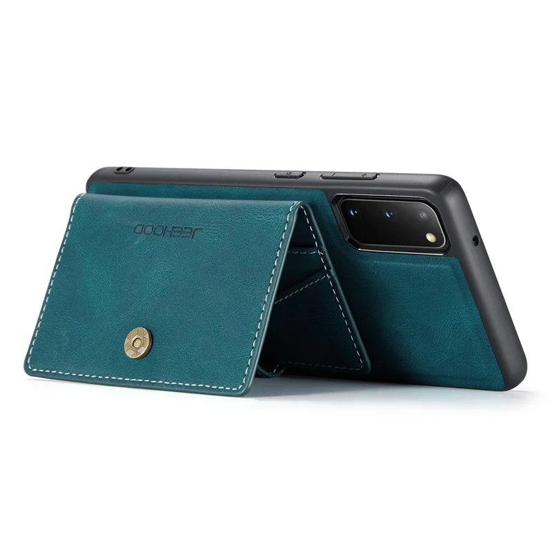 JEEHOOD For Samsung Galaxy S20 4G/5G Detachable Wallet Kickstand Case PU Leather Coated TPU Well-protected Phone Shell - Green