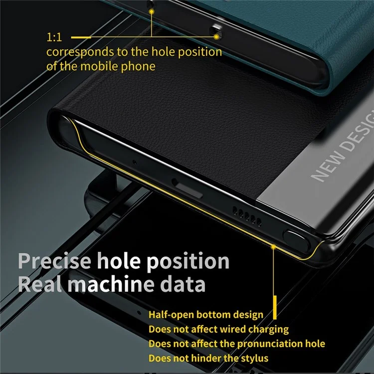 For Samsung Galaxy M33 5G (Global Version) Electroplating PU Leather Stand Case Auto Absorption All-round Protection Phone Cover - Green