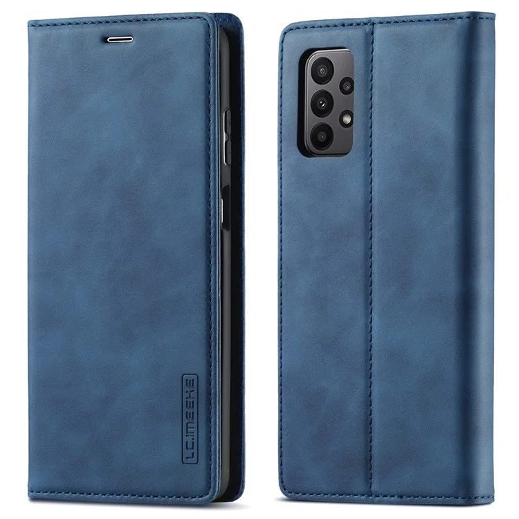 LC.IMEEKE для Samsung Galaxy A23 4G / 5G (глобальная версия) / M23 5G / F23 5G Кожаный чехол-бумажник с магнитной застежкой и подставкой - синий