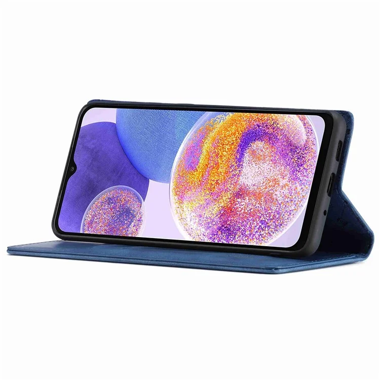 LC.IMEEKE для Samsung Galaxy A23 4G / 5G (глобальная версия) / M23 5G / F23 5G Кожаный чехол-бумажник с магнитной застежкой и подставкой - синий