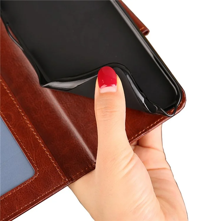 For Samsung Galaxy A13 4G Cellphone Phone Case PU Leather + TPU Double Protection Stand Wallet Flip Shell - Black
