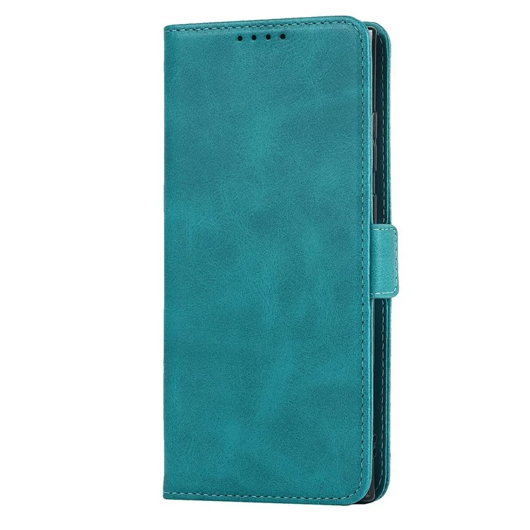 Pour Samsung Galaxy S22 Ultra 5G PU Cuir Flip Portefeuille Bobine de Bracele - Bleu Ciel