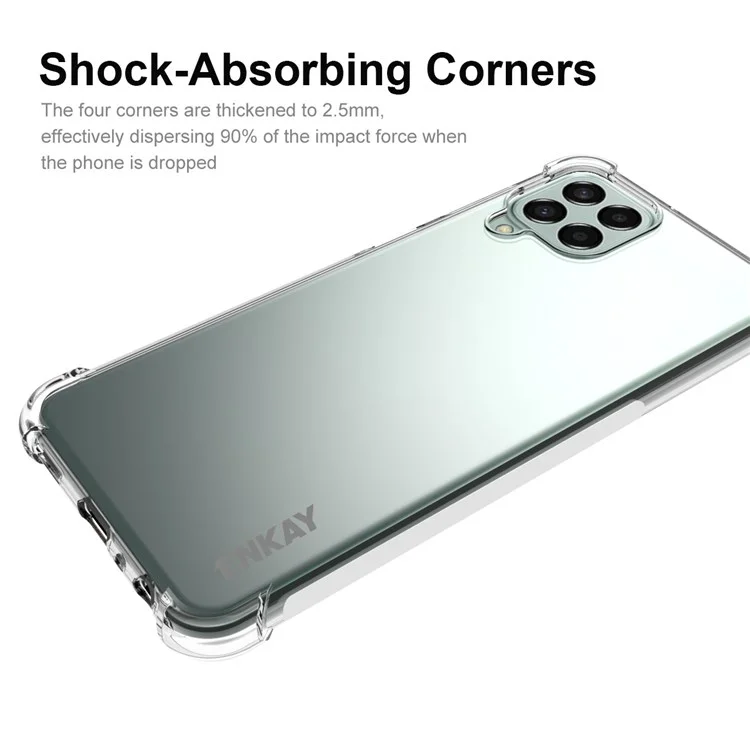 ENKAY HAT PRINCE For Samsung Galaxy M33 5G (Global Version) Thickened Corners Shockproof Clear TPU Cover Phone Protective Case with Anti-slip Strip Edge
