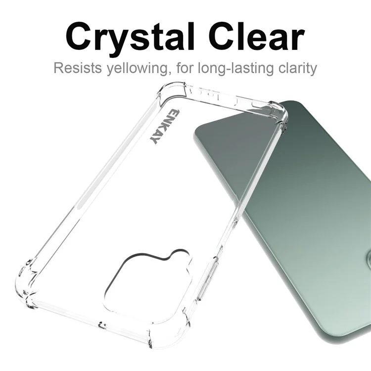ENKAY HAT PRINCE For Samsung Galaxy M33 5G (Global Version) Thickened Corners Shockproof Clear TPU Cover Phone Protective Case with Anti-slip Strip Edge