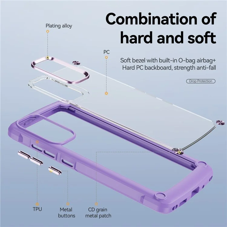 Shockproof Phone Case for Samsung Galaxy S20 FE 2022/S20 FE 4G/5G/S20 Lite, Full Body Protection PC+TPU Hybrid Phone Shell Case with Strap - Purple/Purple