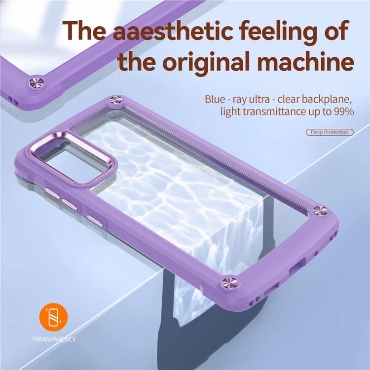 Shockproof Phone Case for Samsung Galaxy S20 FE 2022/S20 FE 4G/5G/S20 Lite, Full Body Protection PC+TPU Hybrid Phone Shell Case with Strap - Purple/Purple