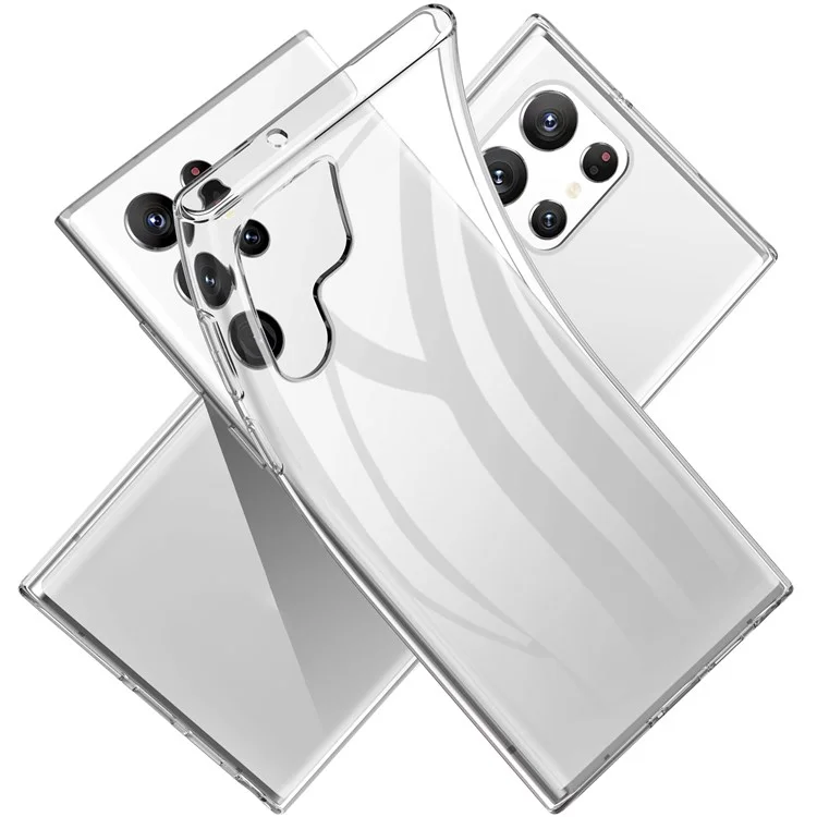 Étui TPU transparent pour Samsung Galaxy S22 Ultra 5G, Coque de protection du téléphone anti-traces de doigts et résistante aux chutes