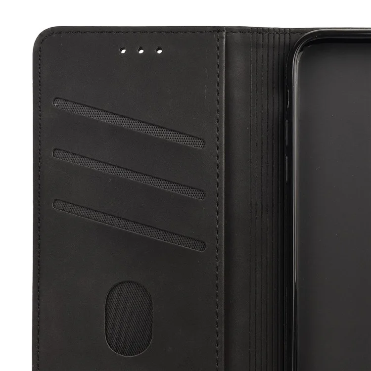 For Samsung Galaxy M33 5G (Global Version) Splicing PU Leather+TPU Skin-touch Feeling Case Stand Magnetic Absorption Flip Folio Wallet Cover - Black