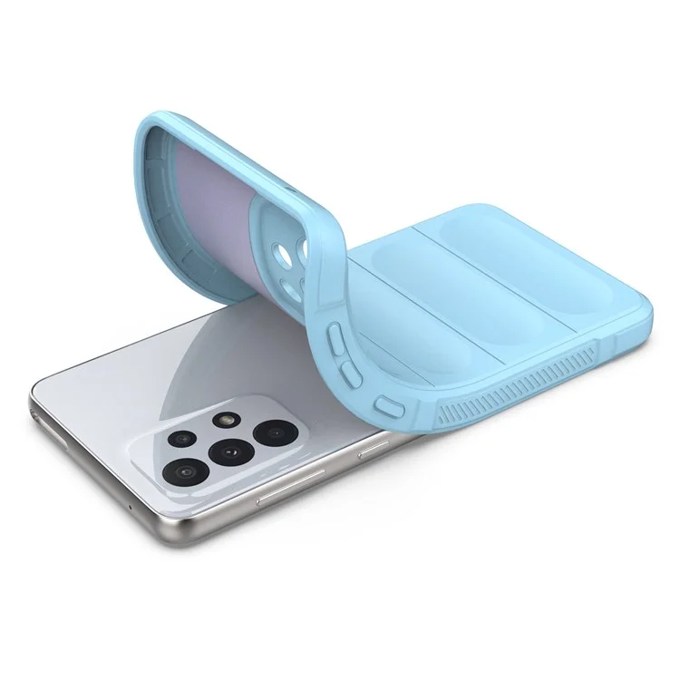 Cell Phone Cover Bag for Samsung Galaxy A73 5G, Drop Resistant TPU Rugged Back Phone Case - Baby Blue