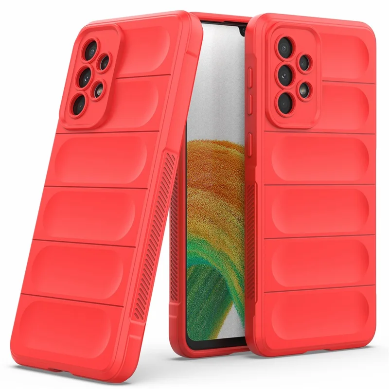 Cell Phone Cover Bag for Samsung Galaxy A73 5G, Drop Resistant TPU Rugged Back Phone Case - Red