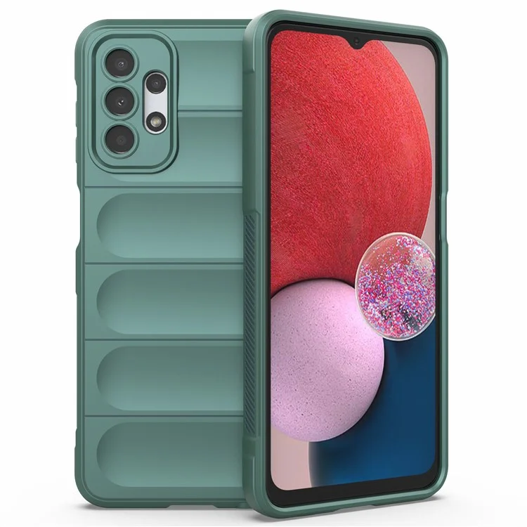 Para Samsung Galaxy A13 4G Carcasa protectora de teléfono resistente a golpes de TPU Funda protectora de teléfono rugosa - Verde