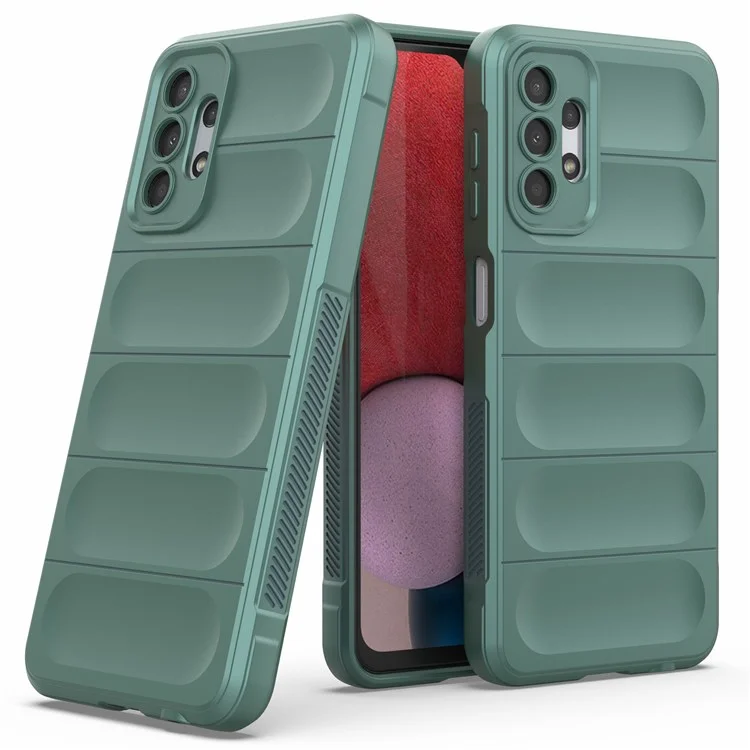 Para Samsung Galaxy A13 4G Carcasa protectora de teléfono resistente a golpes de TPU Funda protectora de teléfono rugosa - Verde