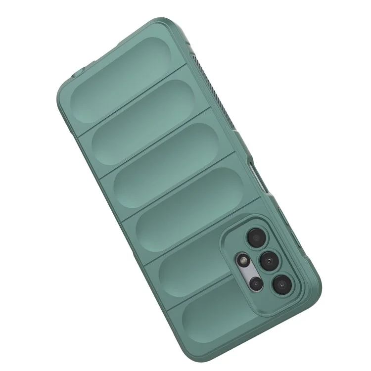 Para Samsung Galaxy A13 4G Carcasa protectora de teléfono resistente a golpes de TPU Funda protectora de teléfono rugosa - Verde