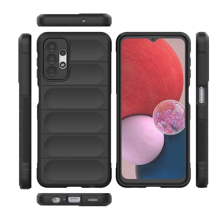 Para Samsung Galaxy A13 4G Funda Protectora de Teléfono Resistente a los Golpes TPU Cubierta Trasera Rústica del Teléfono - Blanco