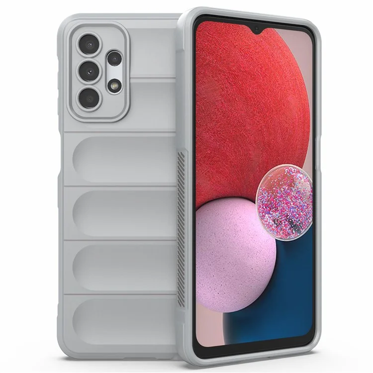 Para Samsung Galaxy A13 4G Funda protectora de teléfono resistente a golpes de TPU Cubierta trasera de teléfono resistente - Gris claro