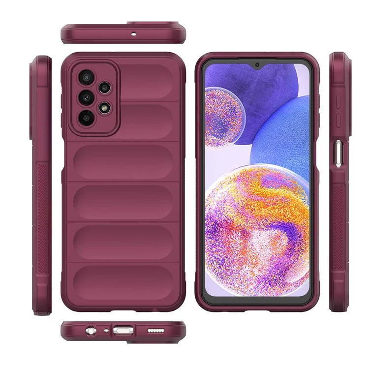 Per Samsung Galaxy A23 5G (Versione Globale) / 4G TPU Custodia per Telefono Protezione Anti-caduta Copertura Posteriore - Vino Rosso