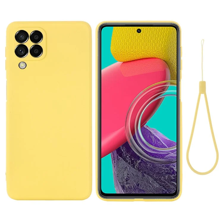 Per Samsung Galaxy M53 5G Cingcio Antidrop Anti-drop Silicone Lightweight Case Microfibra Microfibra Protector - Giallo