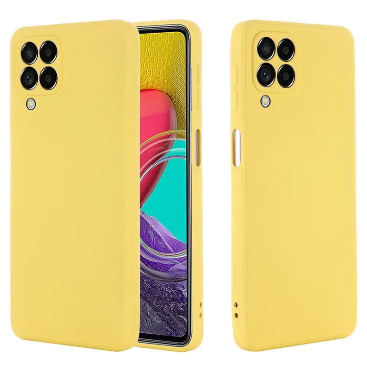Per Samsung Galaxy M53 5G Cingcio Antidrop Anti-drop Silicone Lightweight Case Microfibra Microfibra Protector - Giallo