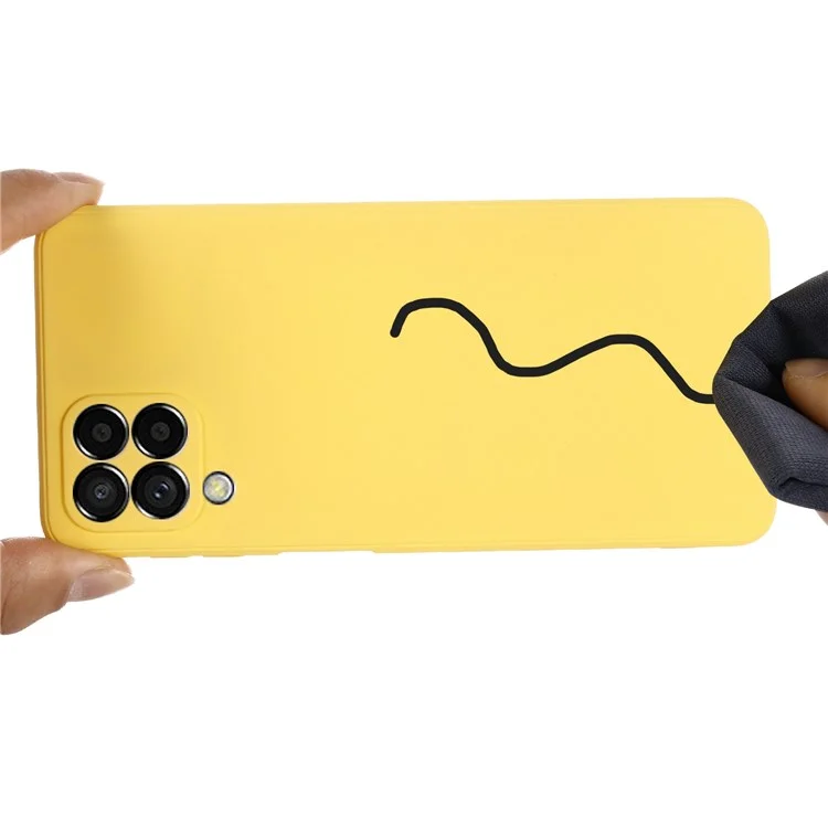 Per Samsung Galaxy M53 5G Cingcio Antidrop Anti-drop Silicone Lightweight Case Microfibra Microfibra Protector - Giallo