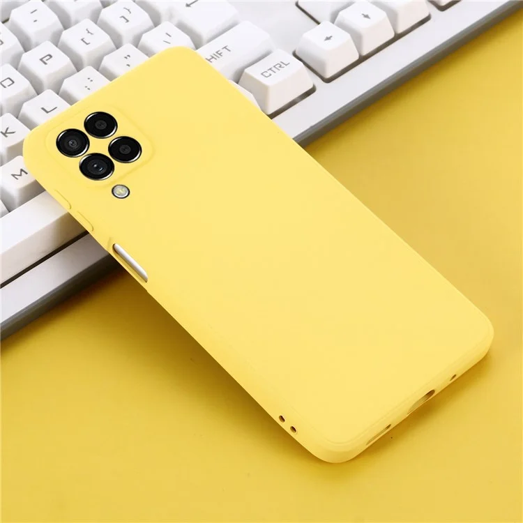 Per Samsung Galaxy M53 5G Cingcio Antidrop Anti-drop Silicone Lightweight Case Microfibra Microfibra Protector - Giallo