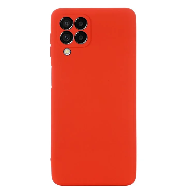 For Samsung Galaxy M33 5G (Global Version) Liquid Silicone Lightweight Slim Case Soft Microfiber Lining Phone Protector - Red