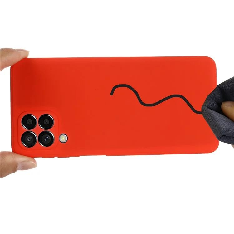 Per Samsung Galaxy M33 5G (Versione globale) Custodia in silicone liquido leggera e sottile Rivestimento in microfibra morbida Protettore per telefono - Rosso