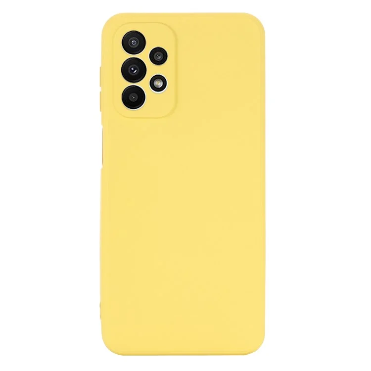 Para Samsung Galaxy A23 5G (Versão Global) / 4G Capa traseira de silicone líquido Forro de microfibra suave Protetor de telefone resistente a riscos - Amarelo