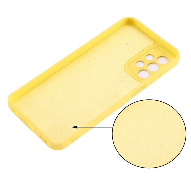 Para Samsung Galaxy A23 5G (Versão Global) / 4G Capa traseira de silicone líquido Forro de microfibra suave Protetor de telefone resistente a riscos - Amarelo