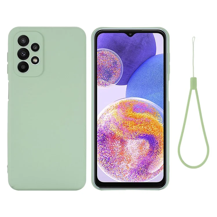 Para Samsung Galaxy A23 5G (Versión Global) / 4G Funda Trasera de Silicona Líquida Forro de Microfibra Suave Resistente a Arañazos Protector de Teléfono - Verde