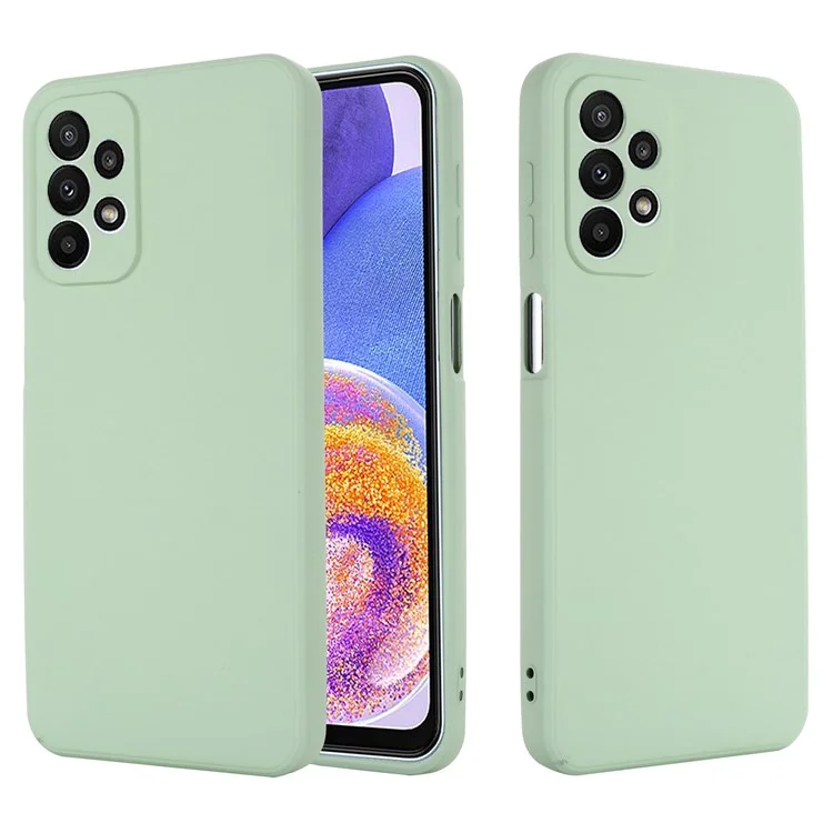 Para Samsung Galaxy A23 5G (Versión Global) / 4G Funda Trasera de Silicona Líquida Forro de Microfibra Suave Resistente a Arañazos Protector de Teléfono - Verde