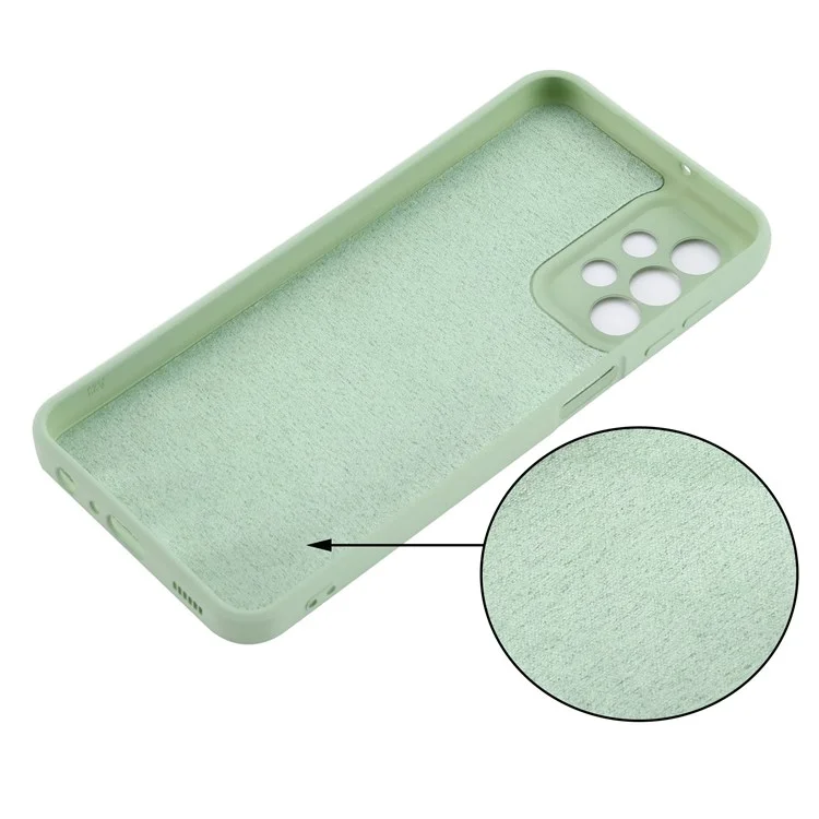 Para Samsung Galaxy A23 5G (Versión Global) / 4G Funda Trasera de Silicona Líquida Forro de Microfibra Suave Resistente a Arañazos Protector de Teléfono - Verde