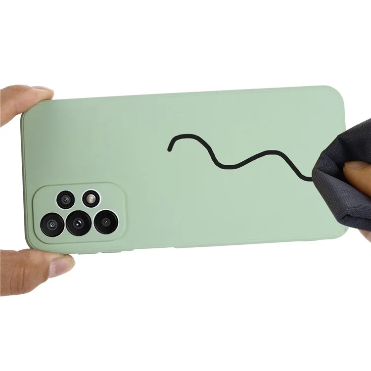 Para Samsung Galaxy A23 5G (Versión Global) / 4G Funda Trasera de Silicona Líquida Forro de Microfibra Suave Resistente a Arañazos Protector de Teléfono - Verde