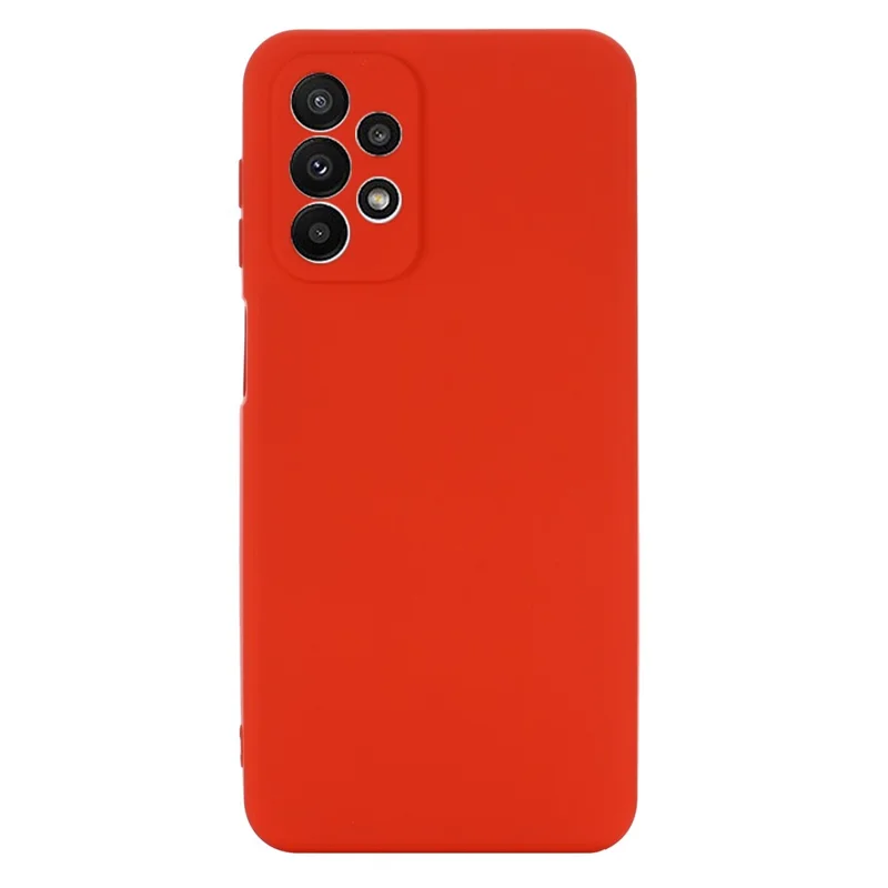 For Samsung Galaxy A23 5G (Global Version) / 4G Liquid Silicone Back Cover Soft Microfiber Lining Scratch-resistant Phone Protector - Red