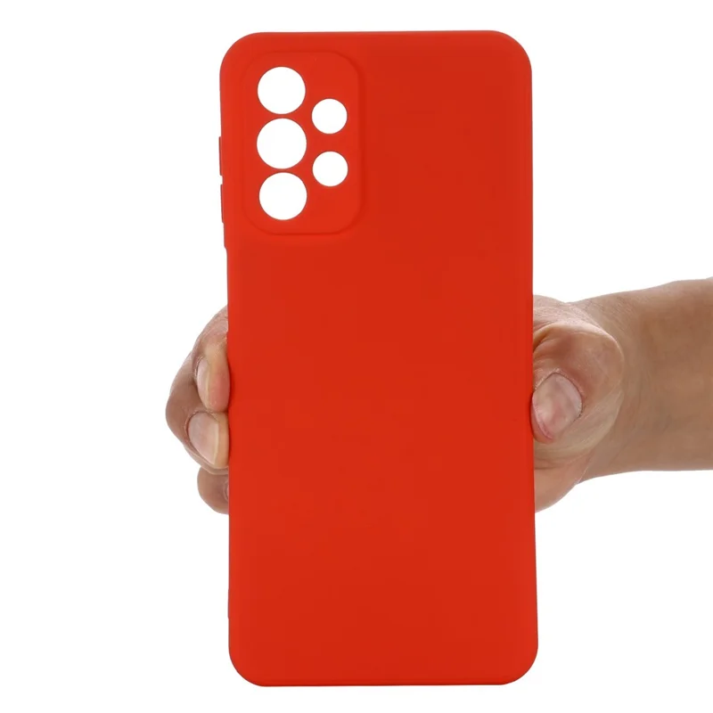 For Samsung Galaxy A23 5G (Global Version) / 4G Liquid Silicone Back Cover Soft Microfiber Lining Scratch-resistant Phone Protector - Red