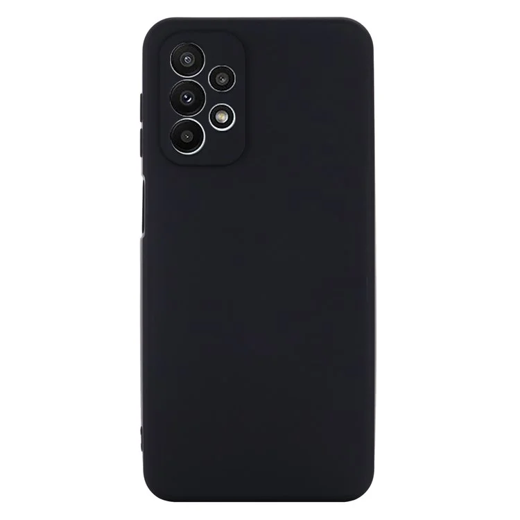 Per Samsung Galaxy A23 5G (Versione Globale) / 4G Custodia posteriore in silicone liquido Rivestimento in microfibra morbida Protezione antiscivolo per telefono - Nero