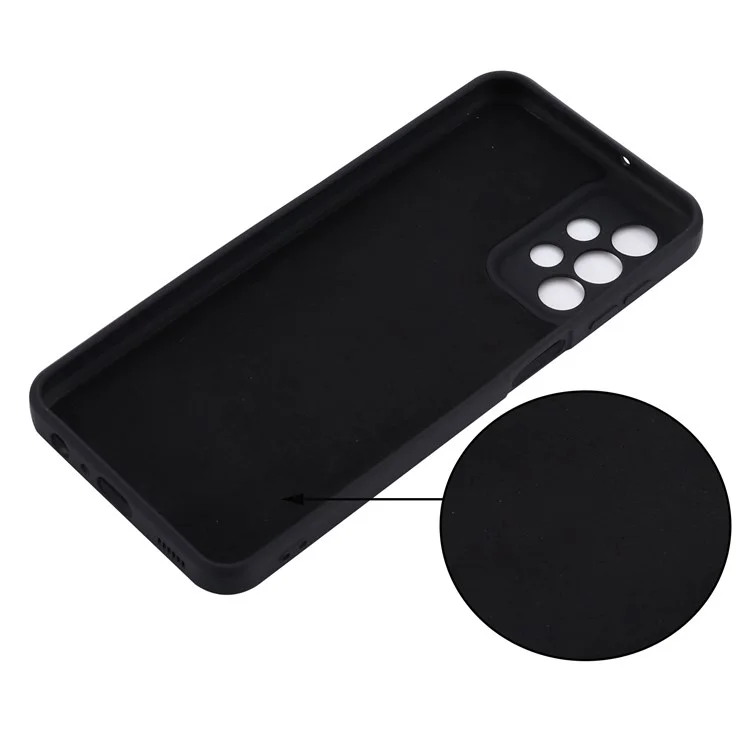 Per Samsung Galaxy A23 5G (Versione Globale) / 4G Custodia posteriore in silicone liquido Rivestimento in microfibra morbida Protezione antiscivolo per telefono - Nero