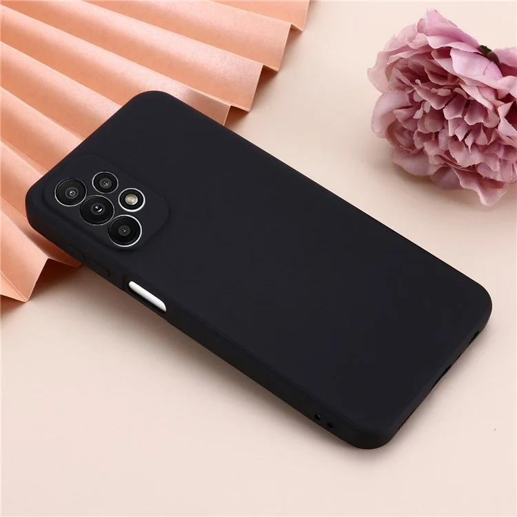 Per Samsung Galaxy A23 5G (Versione Globale) / 4G Custodia posteriore in silicone liquido Rivestimento in microfibra morbida Protezione antiscivolo per telefono - Nero
