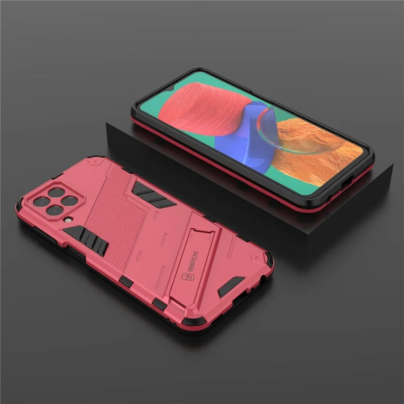For Samsung Galaxy M33 5G (Global) PC + TPU Case Phone Back Cover with Kickstand - Rose