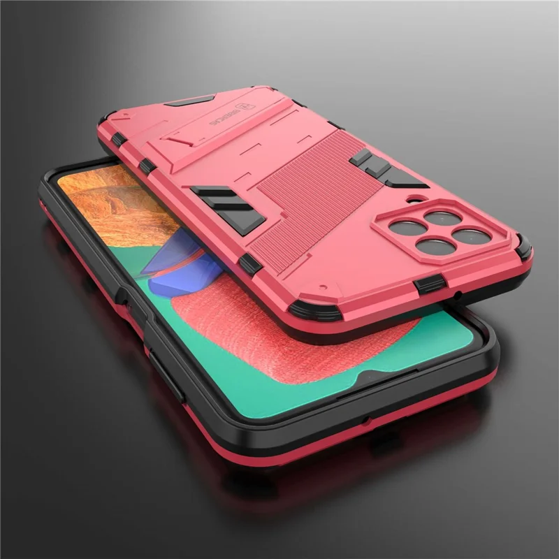 For Samsung Galaxy M33 5G (Global) PC + TPU Case Phone Back Cover with Kickstand - Rose