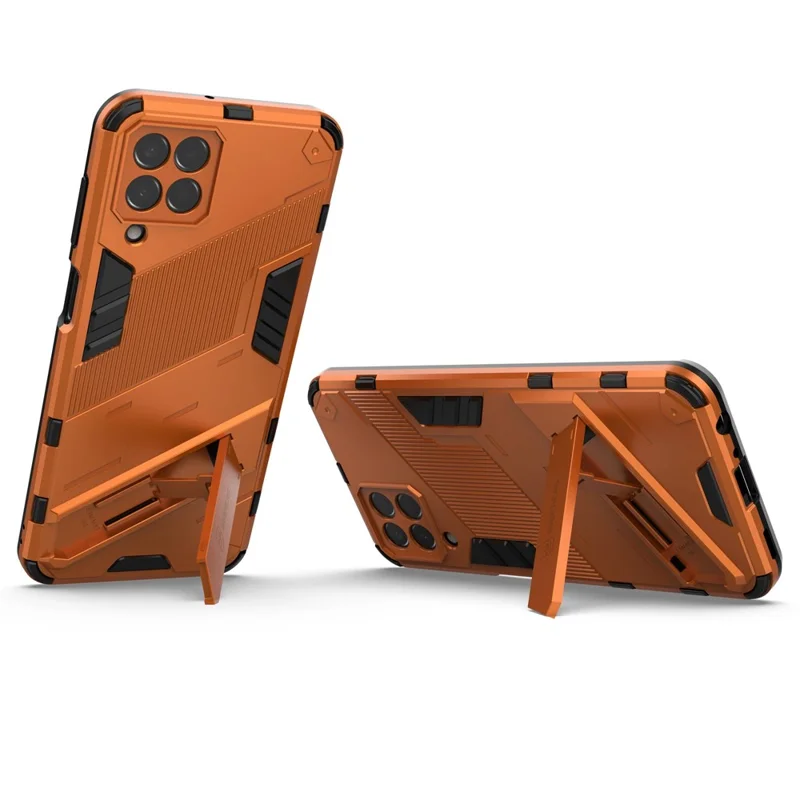 For Samsung Galaxy M33 5G (Global) PC + TPU Case Phone Back Cover with Kickstand - Orange