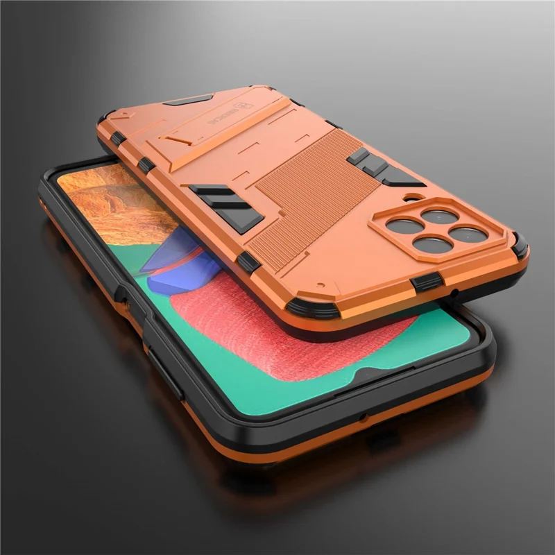 For Samsung Galaxy M33 5G (Global) PC + TPU Case Phone Back Cover with Kickstand - Orange