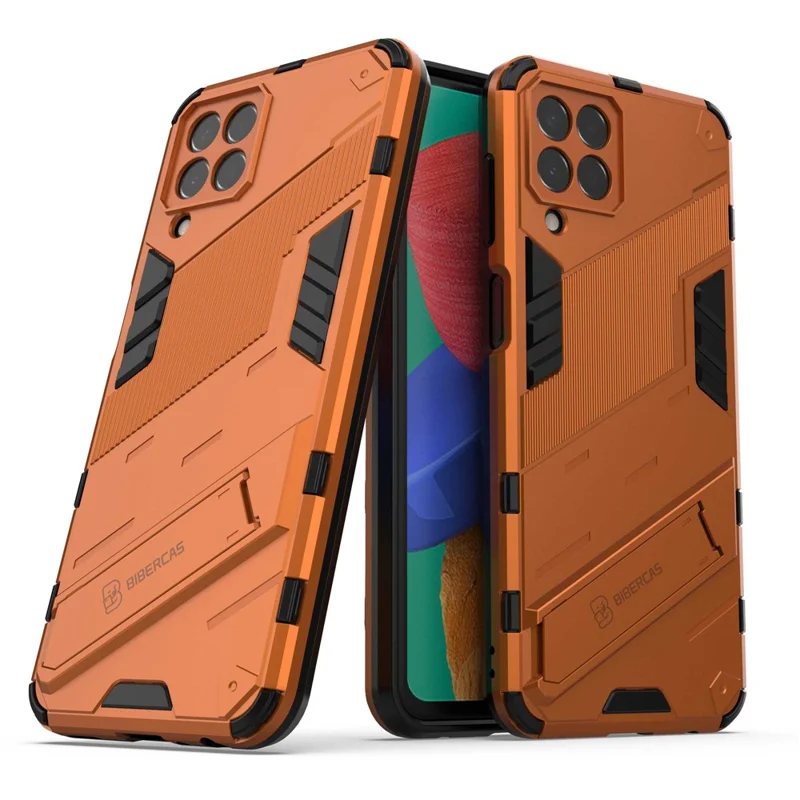 For Samsung Galaxy M33 5G (Global) PC + TPU Case Phone Back Cover with Kickstand - Orange