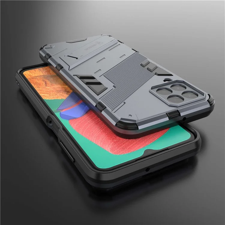 For Samsung Galaxy M33 5G (Global) PC + TPU Case Phone Back Cover with Kickstand - Grey