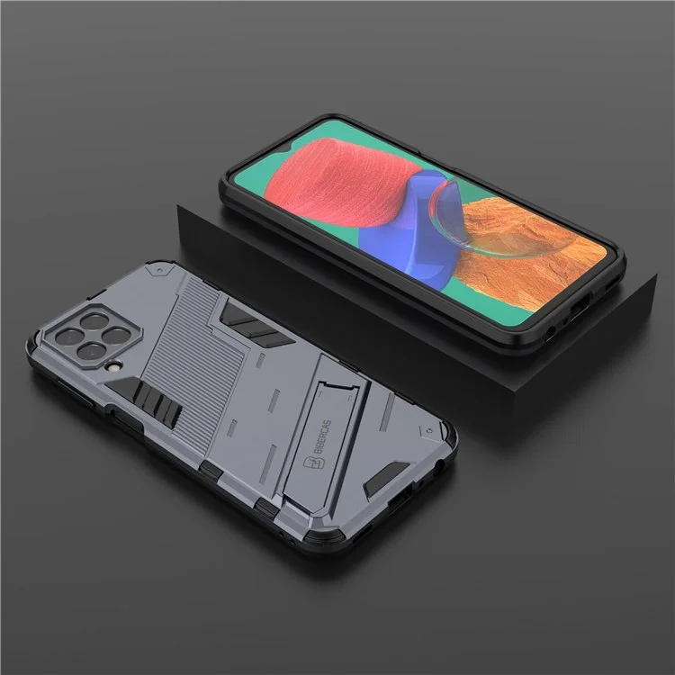 For Samsung Galaxy M33 5G (Global) PC + TPU Case Phone Back Cover with Kickstand - Grey